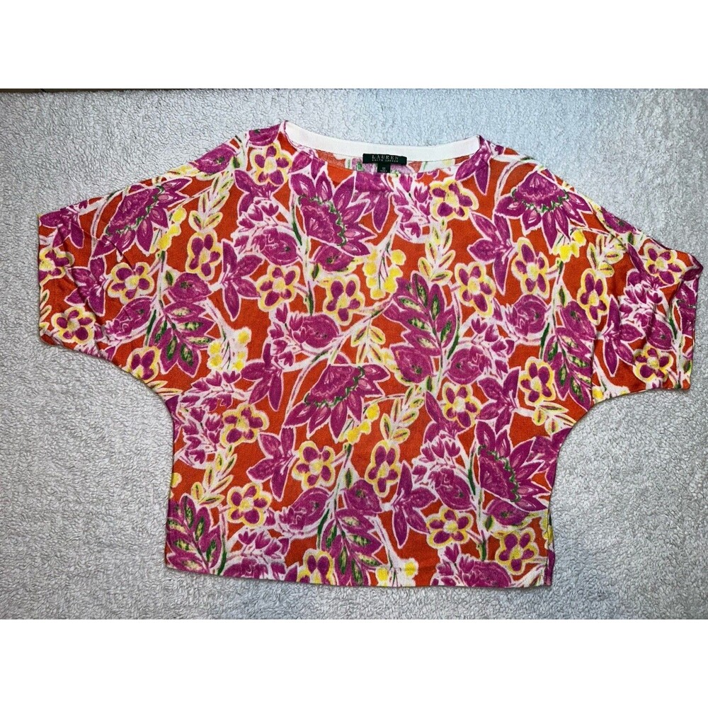 Lauren Ralph Lauren Silky Soft Top Sz M Dolman  Knit Blouse